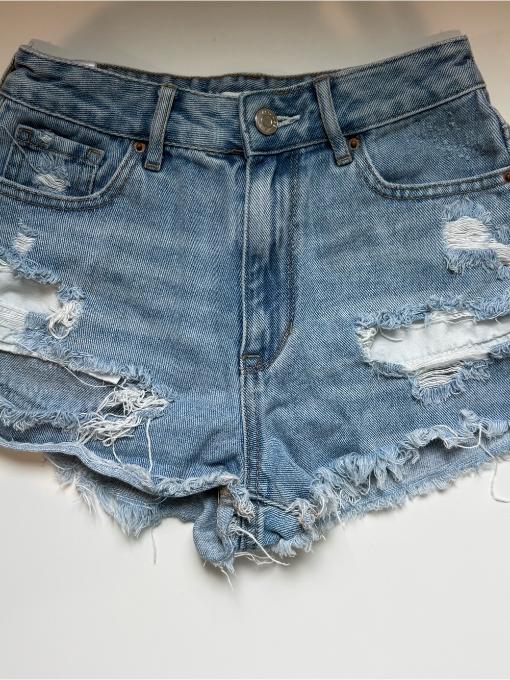 PacSun Light Blue Distressed Denim Women’s Shorts
